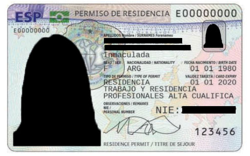 Tarjeta NIE (TIE-card) Número NIE español